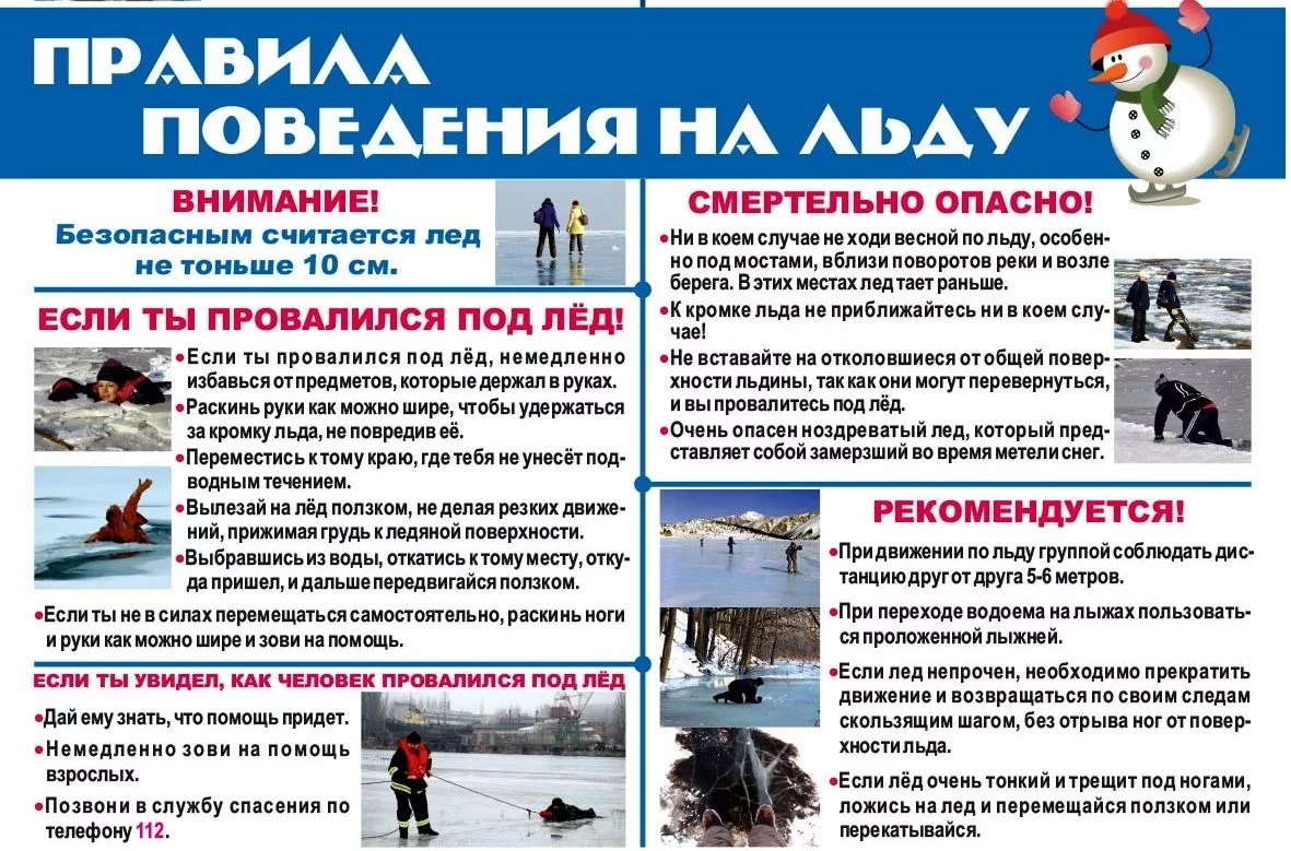 Правила поведения и меры безопасности на водоемах в осенне-зимний период!.